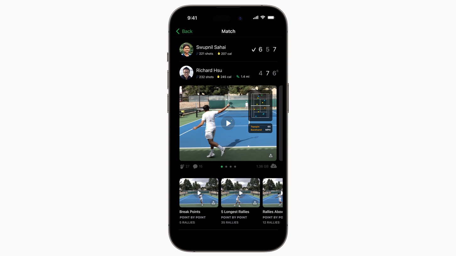 An image showing SwingVision on iPhone