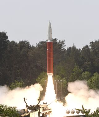 India's Mission Shakti launched this ballistic missile defense Interceptor missile to take out a target satellite in low Earth orbit on March 27, 2019.