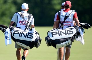 Ping golf bags pictured on tour
