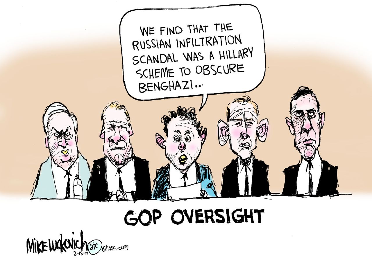 Political Cartoon U.S. Chaffetz Flynn Hillary Clinton Benghazi