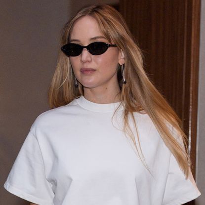 Jennifer Lawrence wore the scarf belt trend again in November 2025 for fall