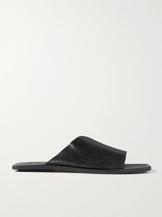 + Net Sustain Asymmetric Leather Slides