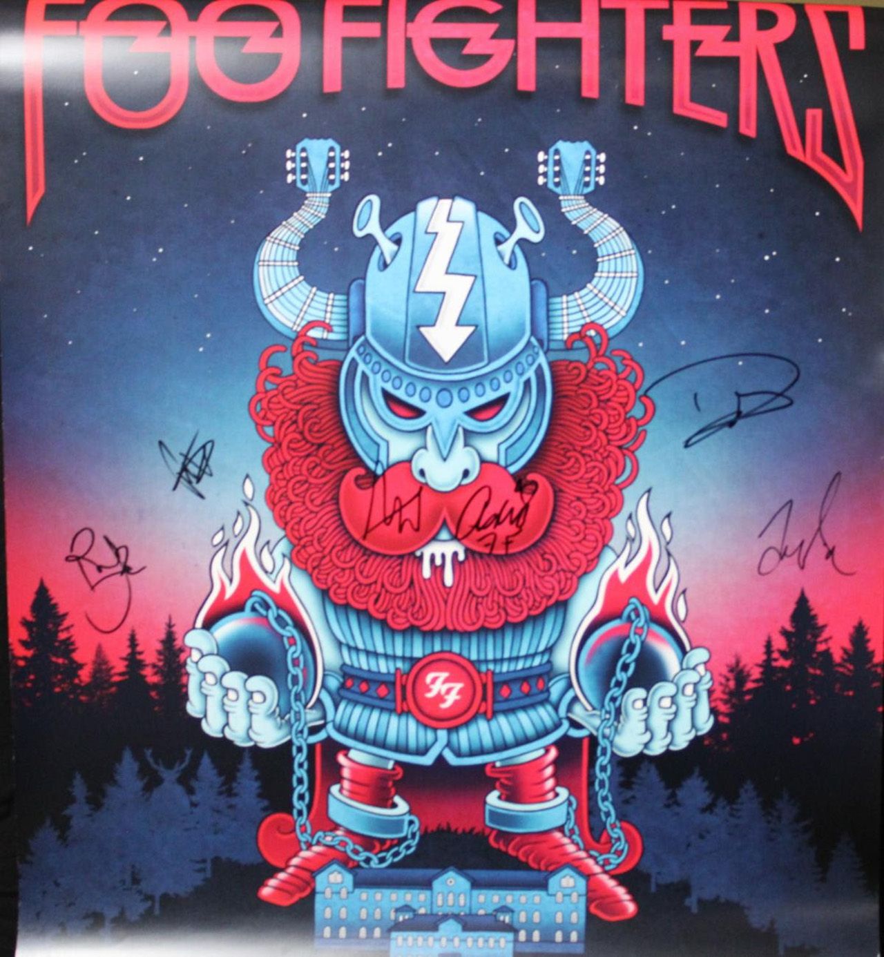 The signed Foo Fighters poster