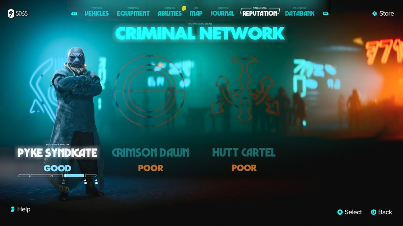 Screenshot of Star Wars Outlaws on Xbox Series X.