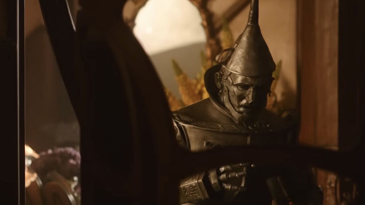 The Tin Man looking distraught in the Wicked: For Good trailer
