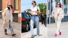 Elle Fanning, Hailey Bieber and Em Rata doing walking workouts