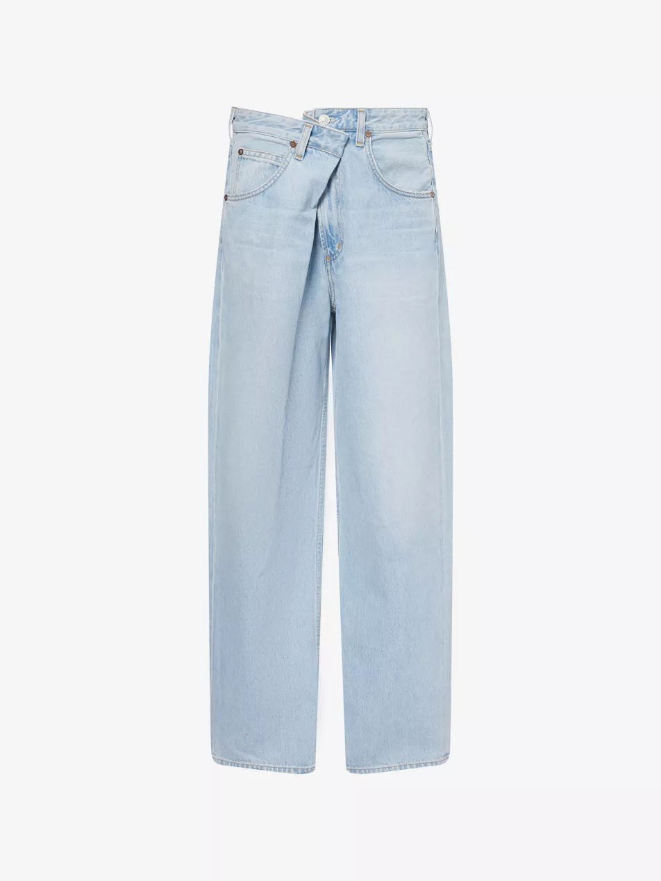 Vana Fold Wide-Leg Denim Jeans
