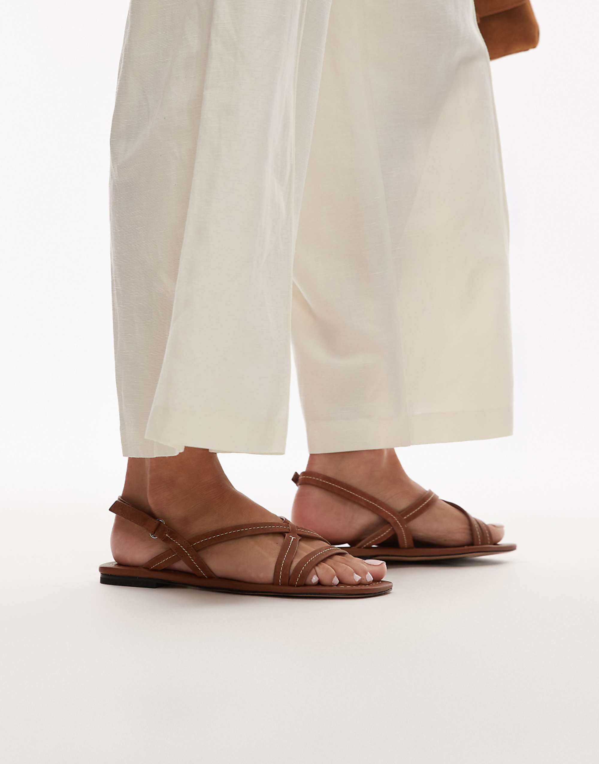 
Other Stories Real Leather Slingback Flat Sandals in Brown