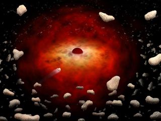 doomed asteroids being consumed by the black hole at the center of the Milky Way
