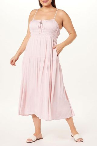 The Drop Tavia Tie-Front Tiered Maxi Dress