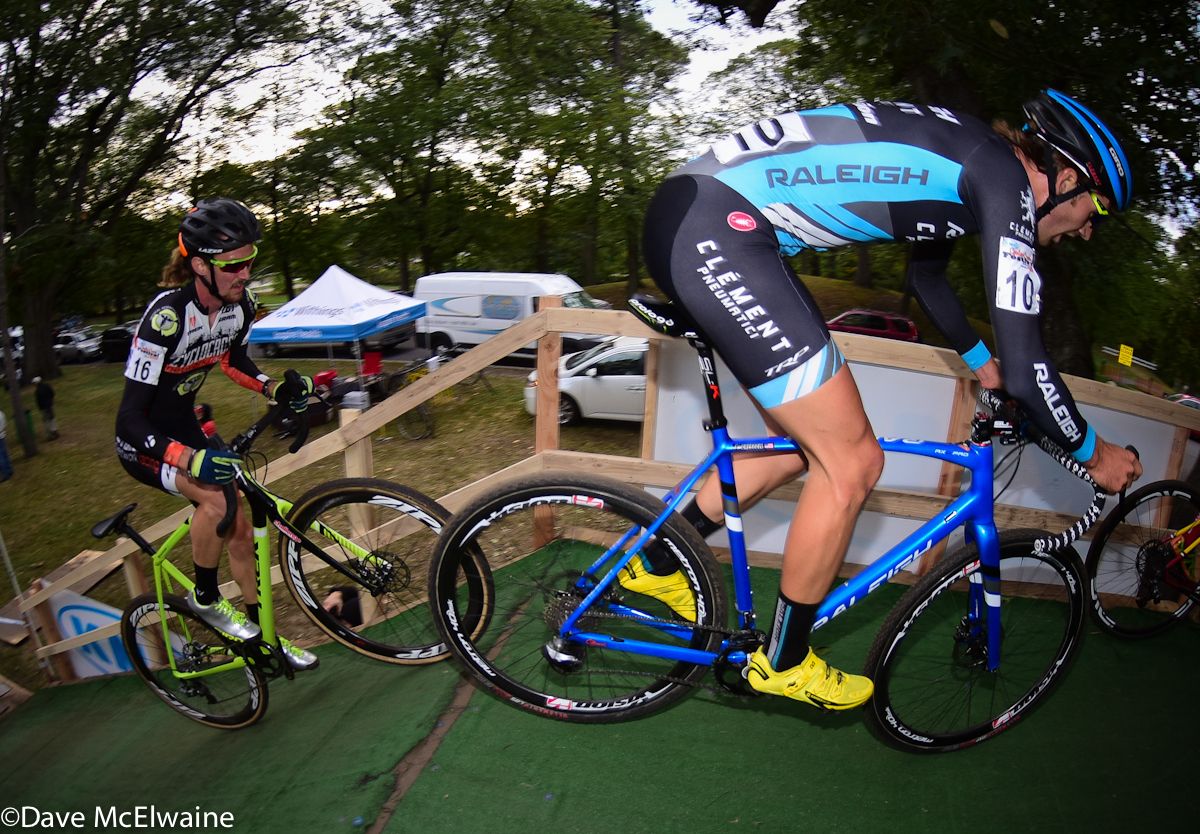 Jamey Driscoll (Raleigh Clement) on the double flyover with Andrew Dillman behind him