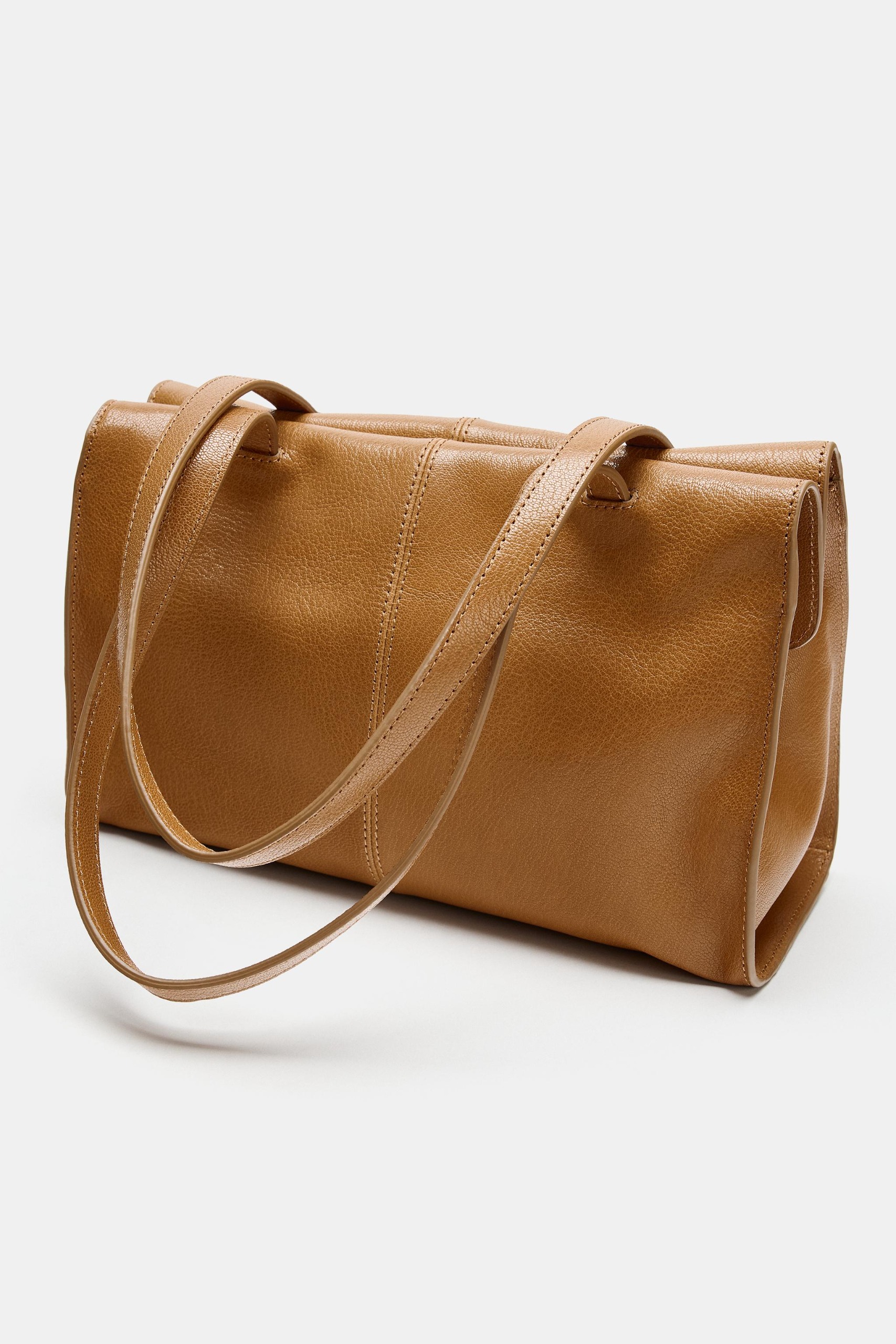 Leather Shoulder Bag - Mustard - One Size Only