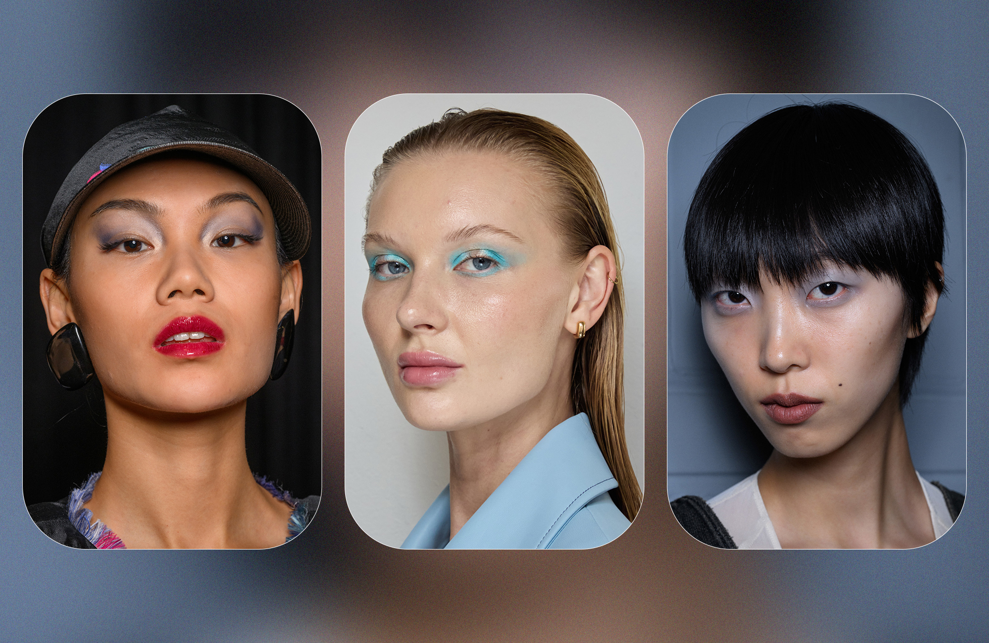 Luminous eyes on the catwalks of Emporio Armani, Kobi Halperin and KNWLS