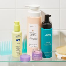 Beauty and skincare products sold at Space NK on a shelf