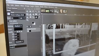 Image-editing software GIMP being used on Windows laptop