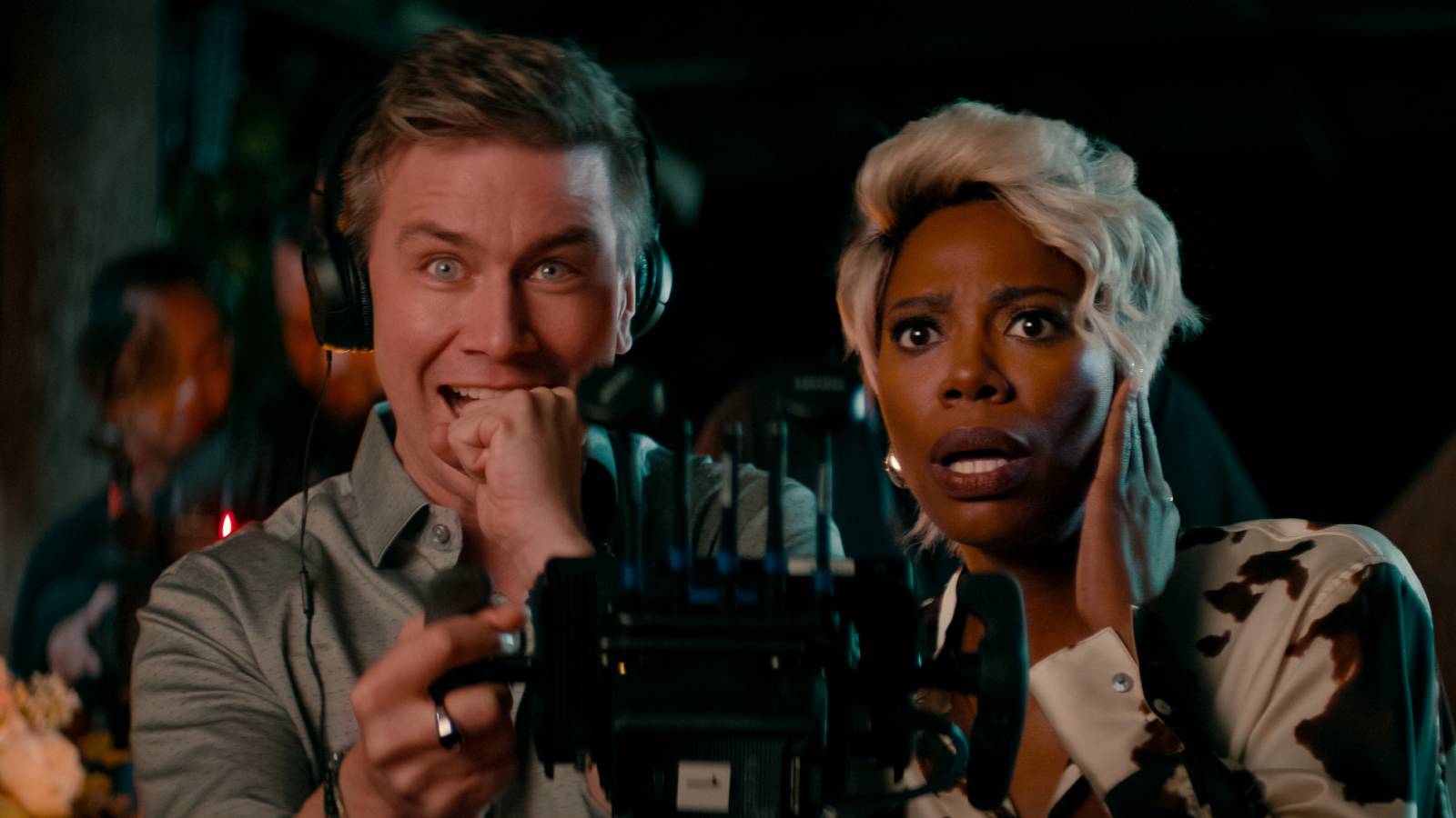 Torrance Coombs and Yvonne Orji in The Wrong Paris on Netflix.