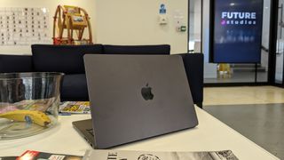 The Apple M3 MacBook Pro on a desk 