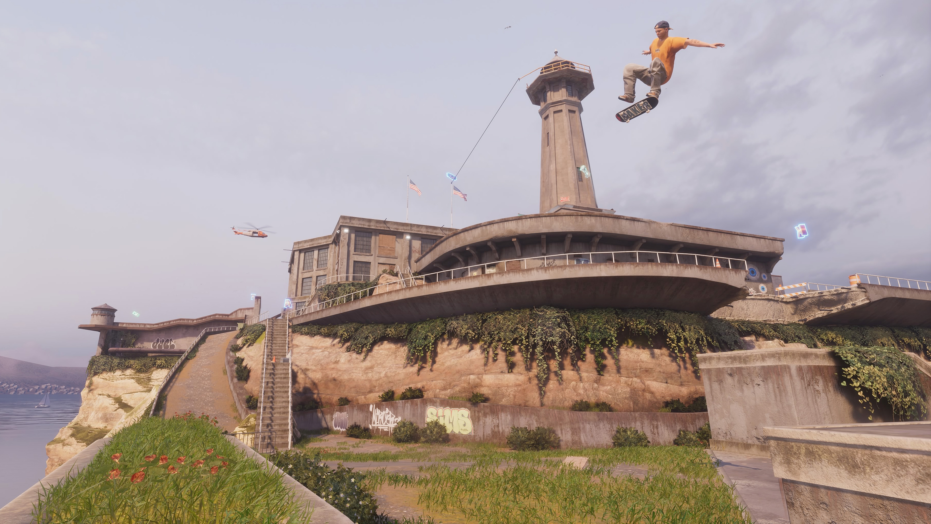 Screenshot from Tony Hawk's Pro Skater 3+4 career mode featuring Andrew Reynolds