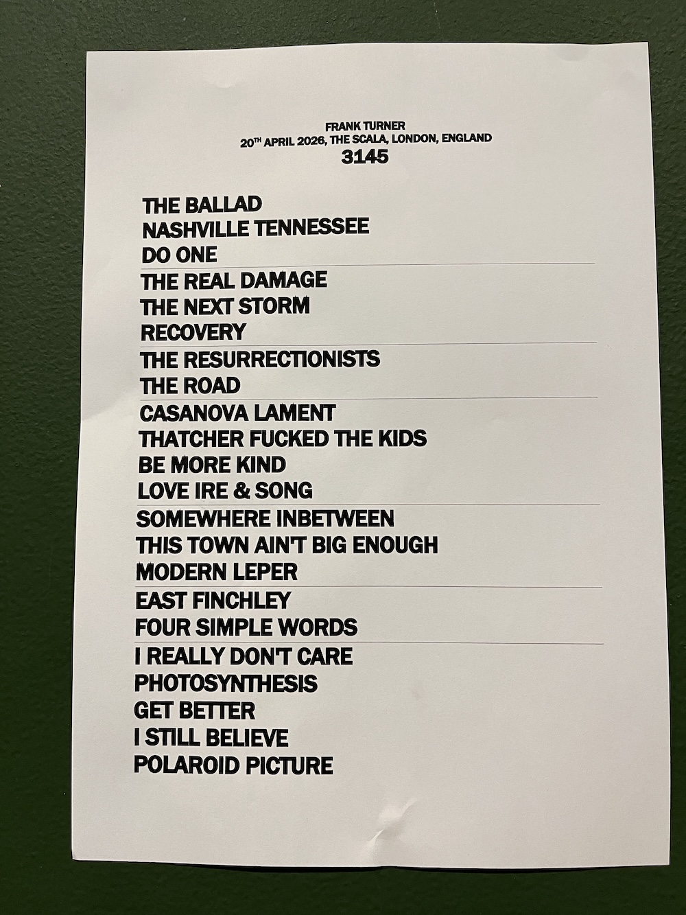 Frank Turner at Scala, London