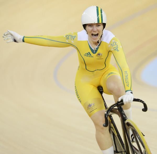 Anna Meares (Australia) is overjoyed