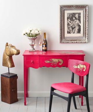 Desk in Capri Pink, Annie Sloan
