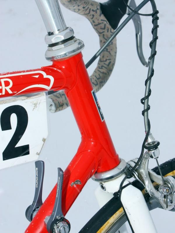 The 1" straight head tube looks tiny in comparison to today's massive tapered front ends.