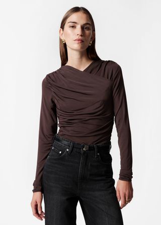 Ruched Wrap Top