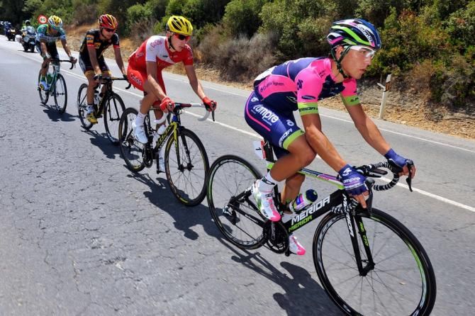 Valerio Conti (Lampre-Merida) leading the break