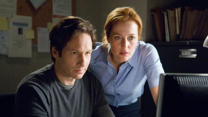 David Duchovny as Mulder and Gillian Anderson as Scully