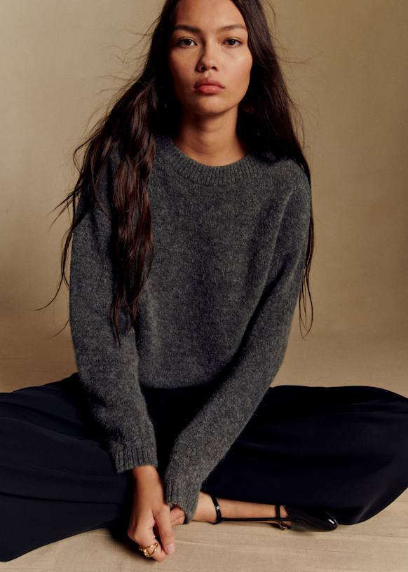 Amiel Jumper - Dark Grey - Baby Alpaca - Sézane