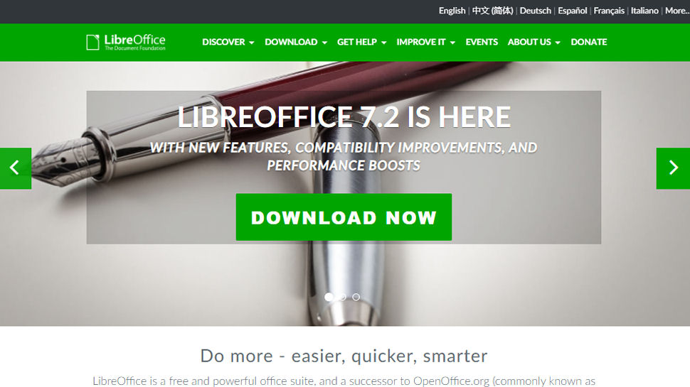 Website screenshot for LibreOffice