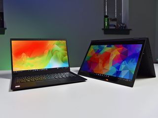 Choices: Lenovo ThinkPad X1 Carbon (left) or ThinkPad X1 Yoga (right).