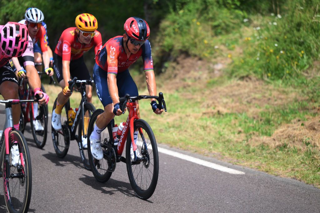 ISSOIRE FRANCE JULY 11 Michal Kwiatkowski of Poland and Team INEOS Grenadiers during the stage ten of the 110th Tour de France 2023 a 1672km stage from Vulcania to Issoire UCIWT on July 11 2023 in Issoire France Photo by David RamosGetty Images