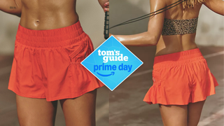 the Free People Get Your Flirt On Shorts in the shade Scarlet