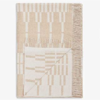 natural coloured patterned Merino wool throw