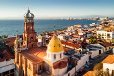 Panoramic Aerial View of Puerto Vallarta Skyline in Mexico