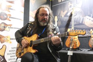 A Mark Gilbert guitar at the Melbourne Guitar Show