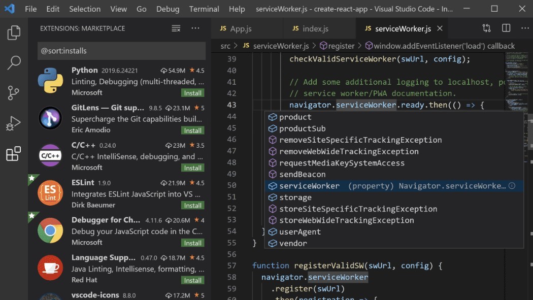 Visual Studio Code Interface