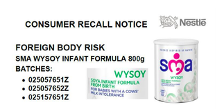 SMA baby milk recalled