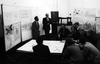 A Jury at the Department of Tropical Architecture at AA, 1965. AA Archives