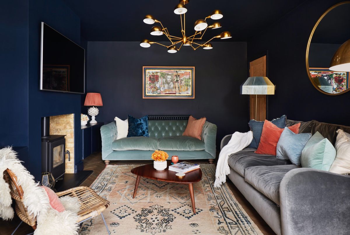 dark blue living room inspiration
