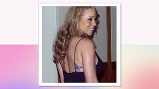 Mariah Carey with a butterfly crystal tattoo, a big trend in Y2K