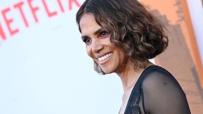 Halle Berry wearing a lace black two-piece ensemble at &#039;The Union&#039; Los Angeles premiere August 2024