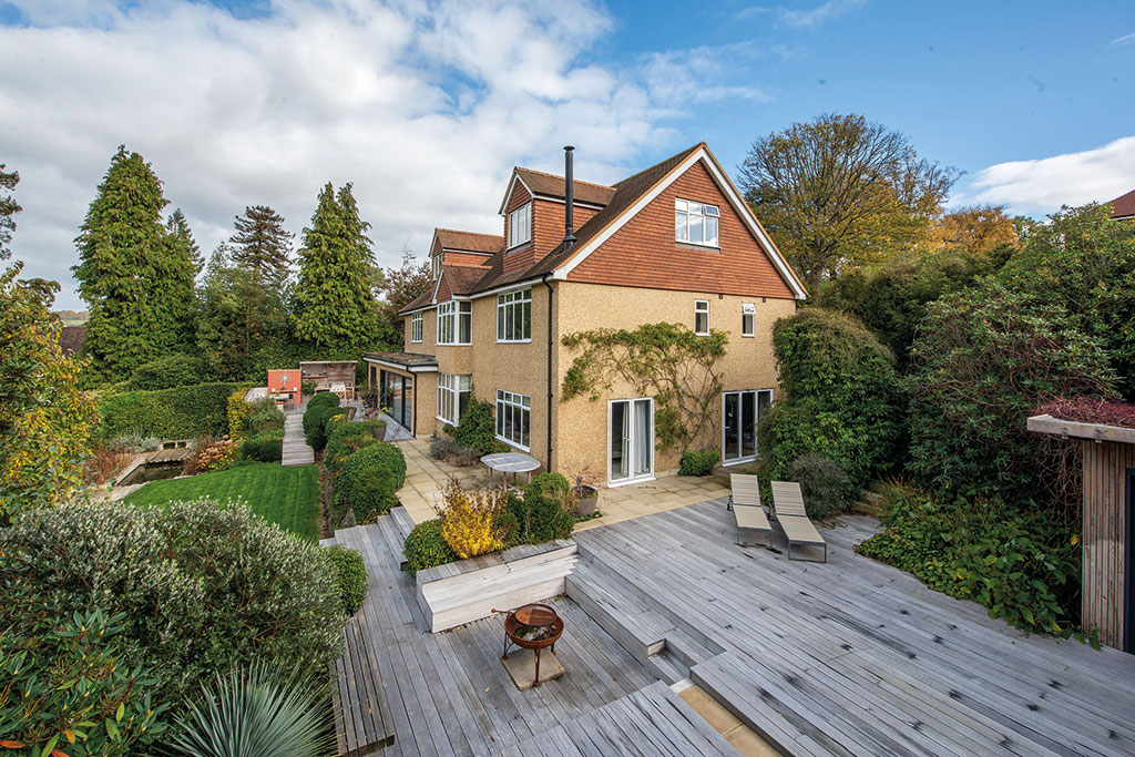 Houses for sale with impressive gardens: Woodside, Deepdene Wood, Dorking
