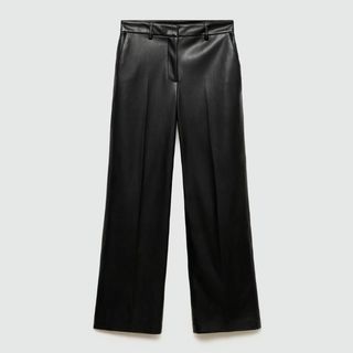 Mango Wide Leg Faux Leather Trousers