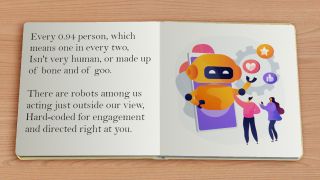 Photo illustration of a children's book "You're a bot and I am too,"