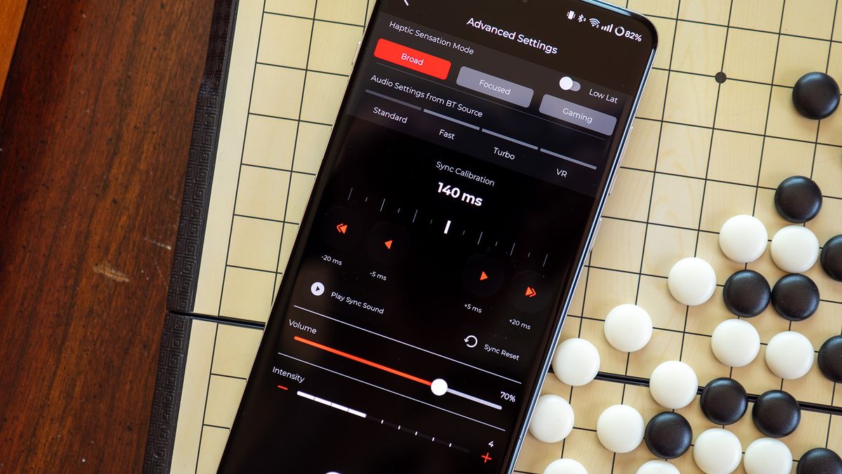 Changing latency modes on the Woojer app for a Woojer Haptic Vest 3