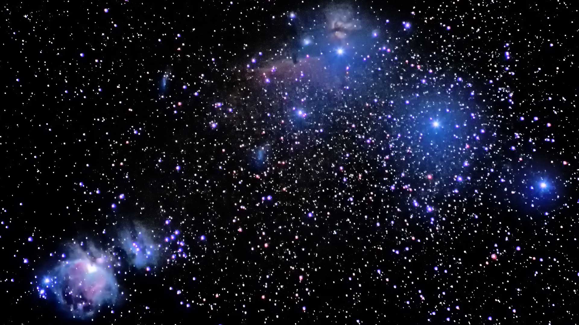 Photograph of Orion's sword constellation