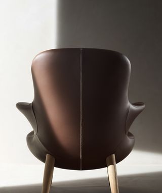 Milan Design Week B&B Italia Omoi armchair in brown leather