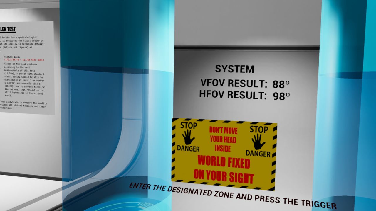 A FOV test in testhmd.